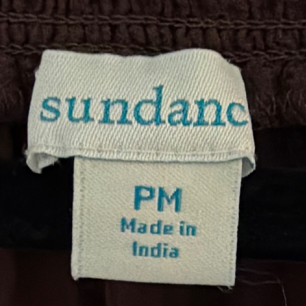 Sundance Brown Embroidered Floral Bird Peasant Blouse Boho Top PM Womens - Picture 6 of 11